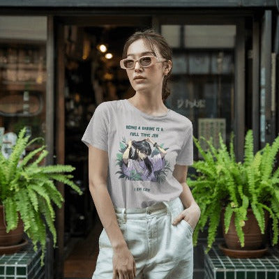 Motivational women’s tee – “Being a Baddie Is a Full-Time Job” message