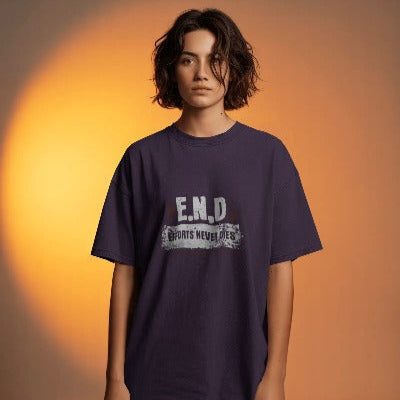 Unisex model wearing E.N.D – Effort Never Dies t-shirt for gym or casual wear