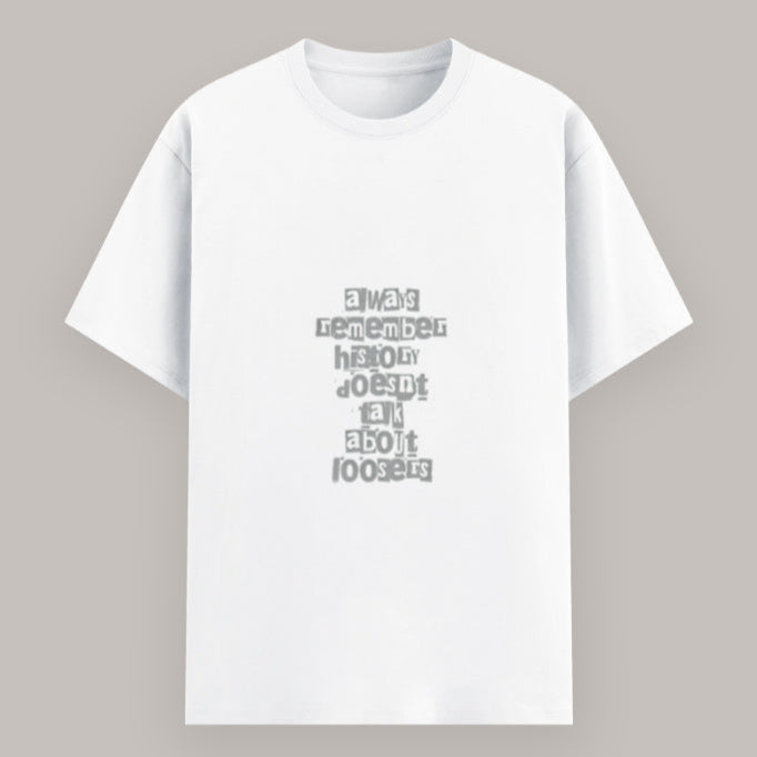 Casual unisex T-shirt with bold motivational message about success Color_White
