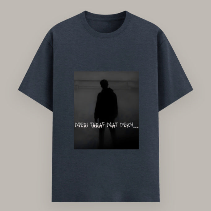 Classic fit unisex T-shirt with Hindi text design for bold youth Color_Navymelange