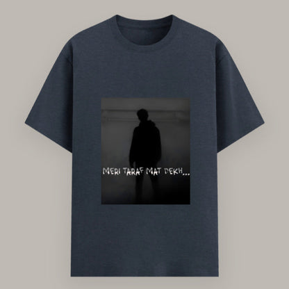 Classic fit unisex T-shirt with Hindi text design for bold youth Color_Navymelange
