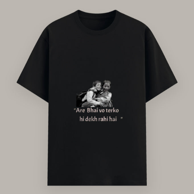 Bold statement men’s T-shirt with “Are Bhai” slogan Color_Black