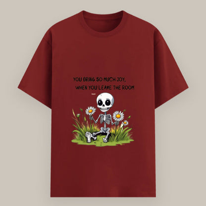 Witty quote T-shirt “You Bring So Much Joy When You Leave the Room” casual wear Color_Red