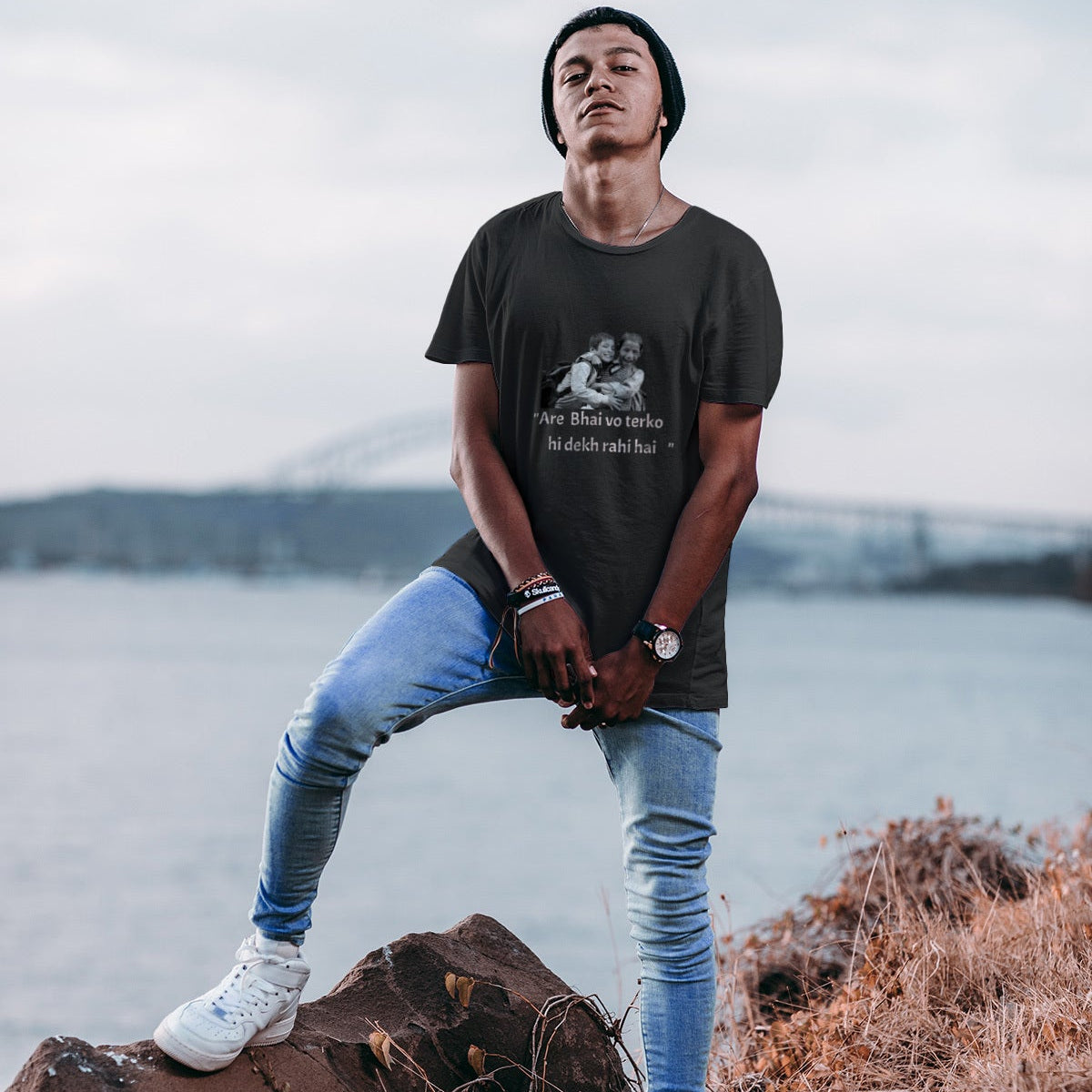 Conversation starter funny quote T-shirt for college guys