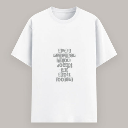 Casual unisex T-shirt with bold motivational message about success Color_White