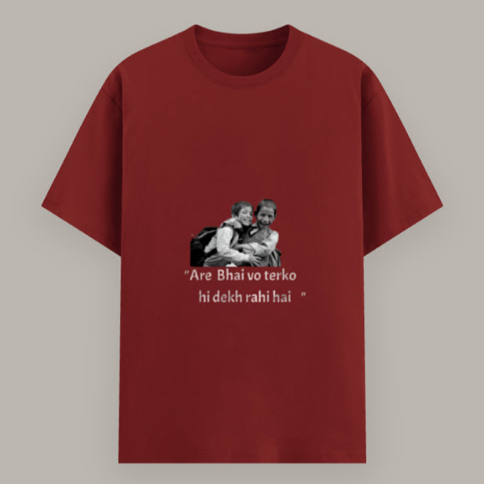 Trendy Hinglish quote T-shirt for men with desi swag Color_Red