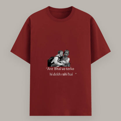 Trendy Hinglish quote T-shirt for men with desi swag Color_Red